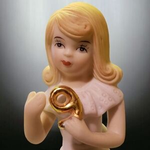 Vtg 9th Birthday Growing Up Girls Enesco Pink Gold